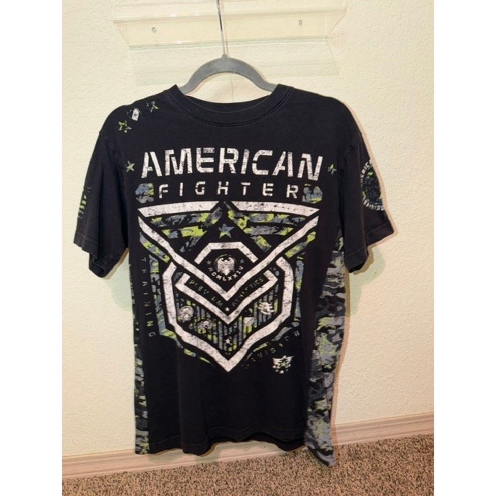 American Fighter Mens Black Camo Graphic T-Shirt Buckle Exclusive Size M MMA